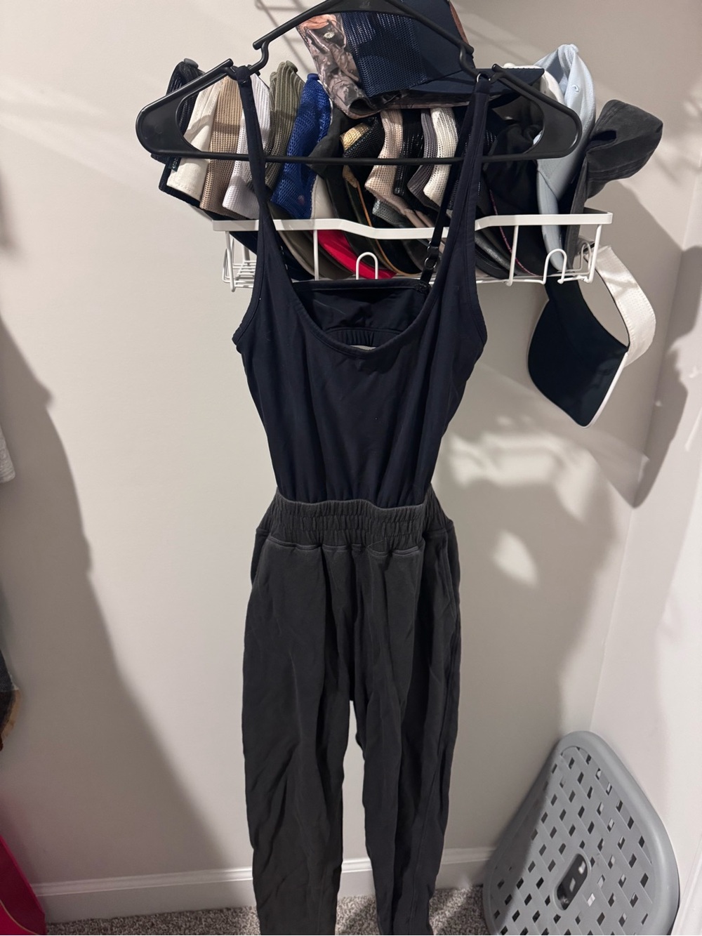 Black Tank Jumpsuit with Charcoal Pants